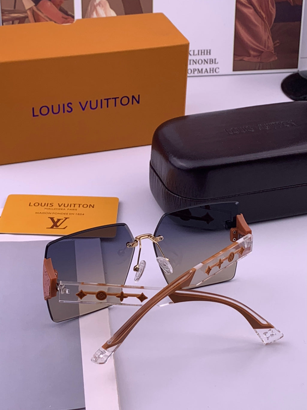 Louis Vuitton L5798 Polarized Square Brown Lens Sunglasses for Men & - 414932 - detail image 6