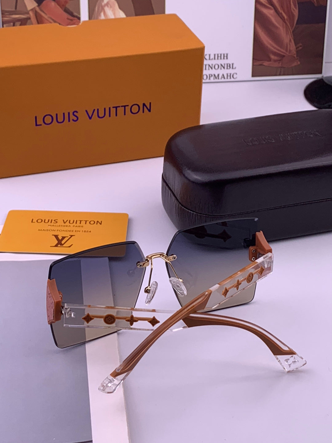 Louis Vuitton L5798 Polarized Square Brown Lens Sunglasses for Men & - 414932 - detail image 6