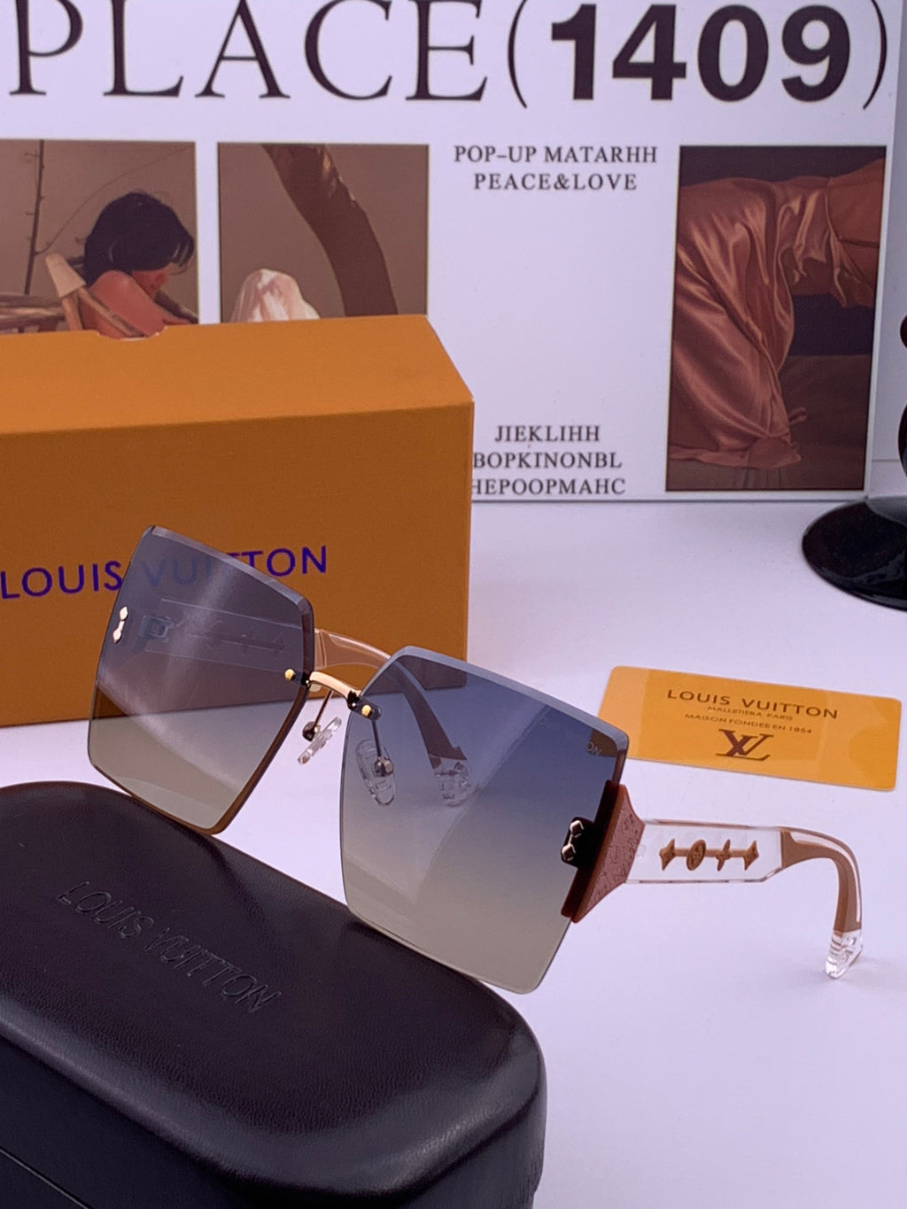 Louis Vuitton L5798 Polarized Square Brown Lens Sunglasses for Men & - 414932 - detail image 2