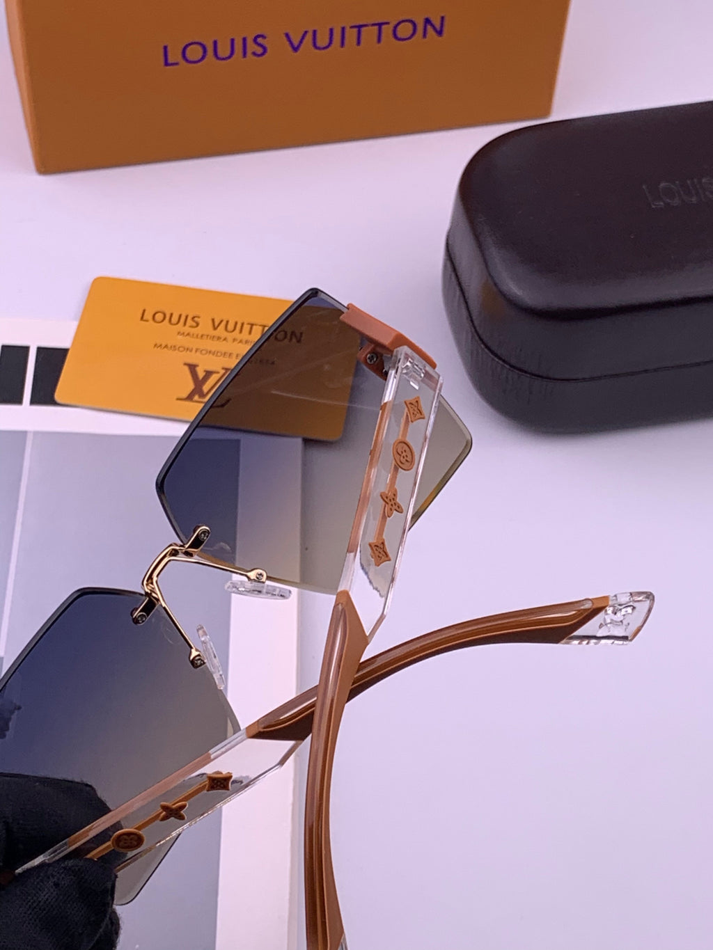 Louis Vuitton L5798 Polarized Square Brown Lens Sunglasses for Men & - 414932 - detail image 4
