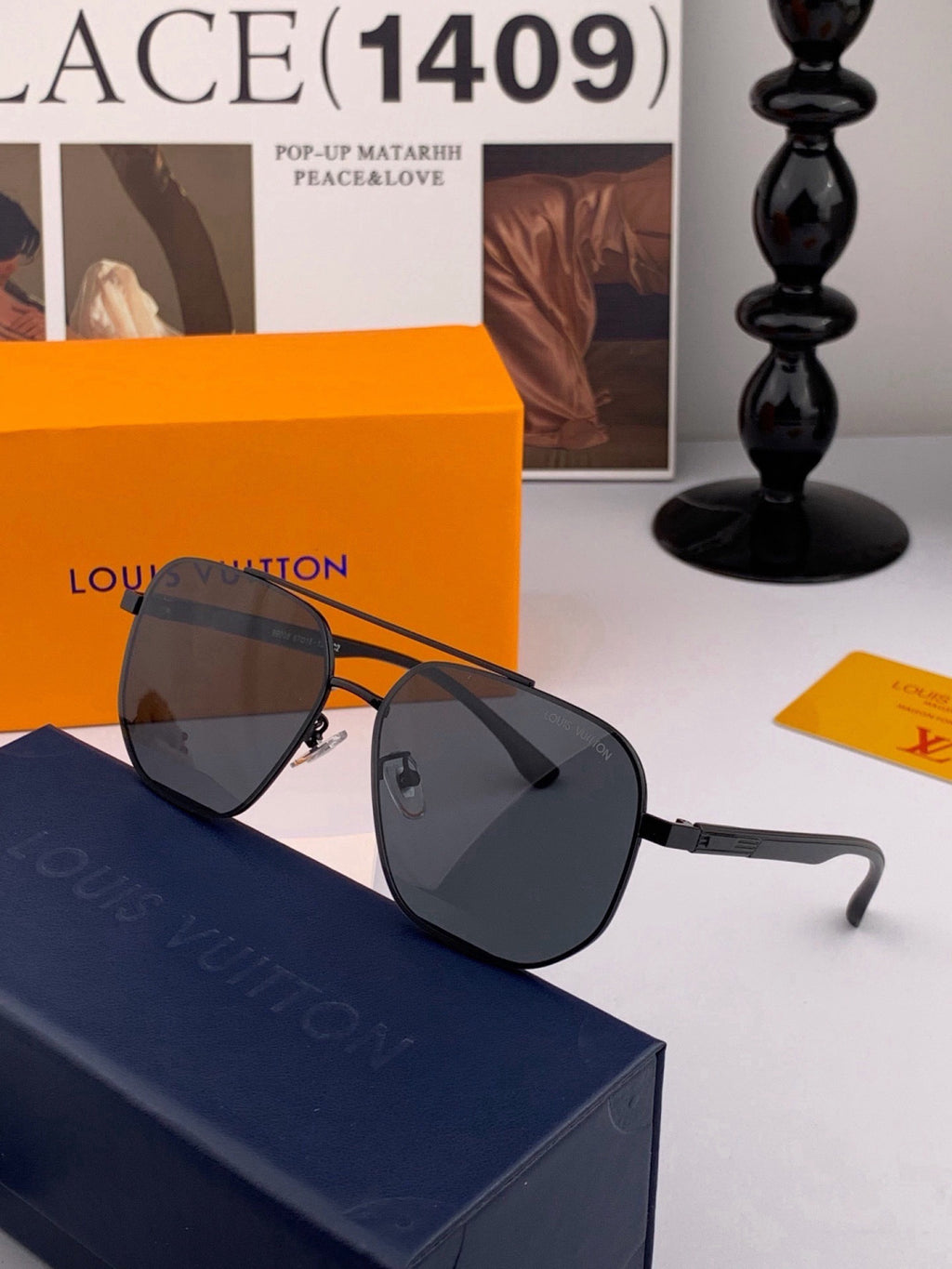 Louis Vuitton L88903 Polarized Aviator Gold Lens Sunglasses for Men - 414929