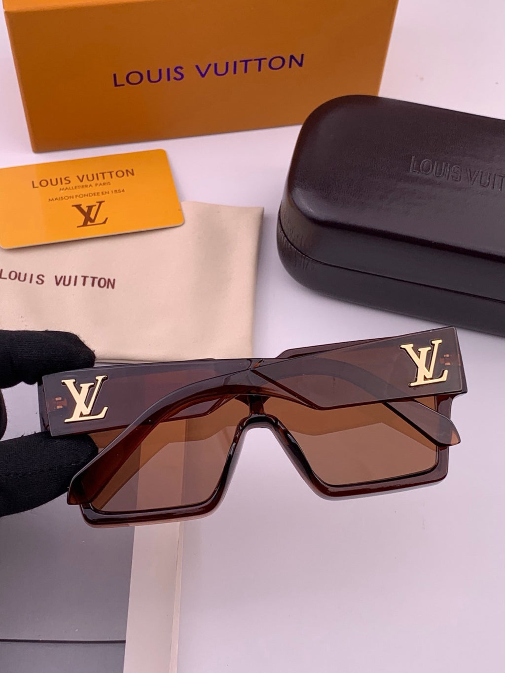 Louis Vuitton L7600 Square Black Lens Sunglasses for Women - 414845 - detail image 6