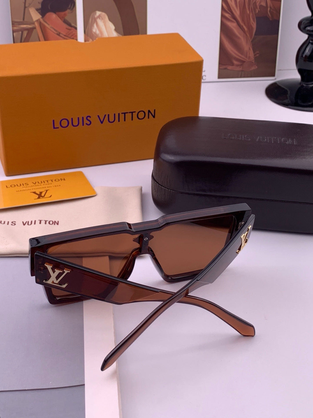 Louis Vuitton L7600 Square Black Lens Sunglasses for Women - 414845 - detail image 7