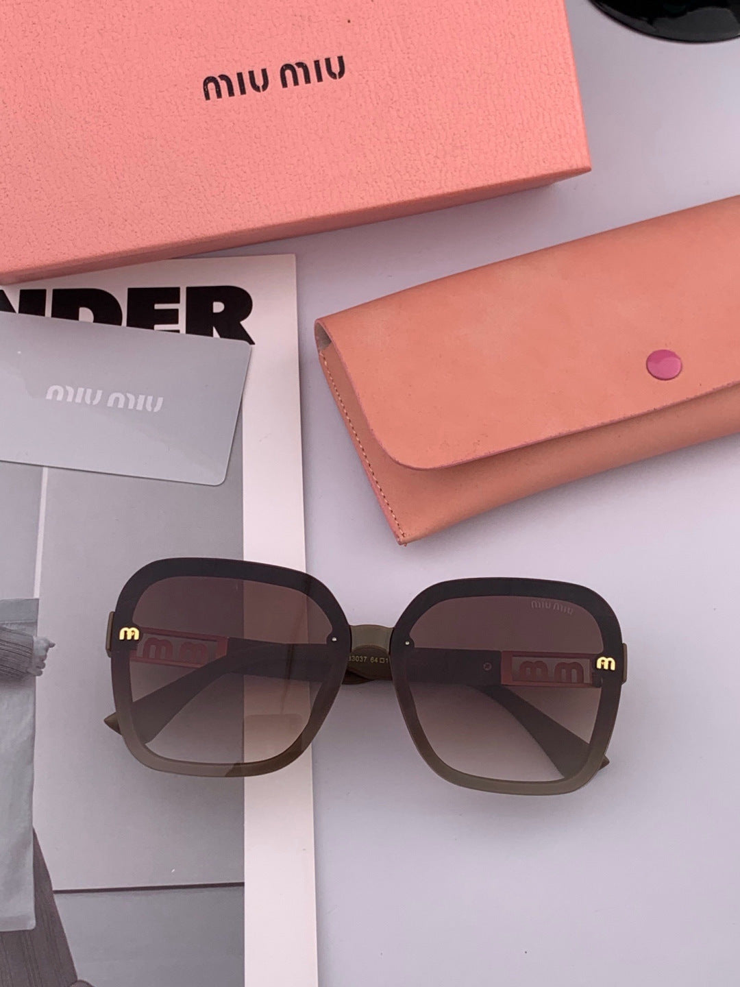 Miu Miu M4304 Fashion Gold Lens Sunglasses for Men & Women - 416245