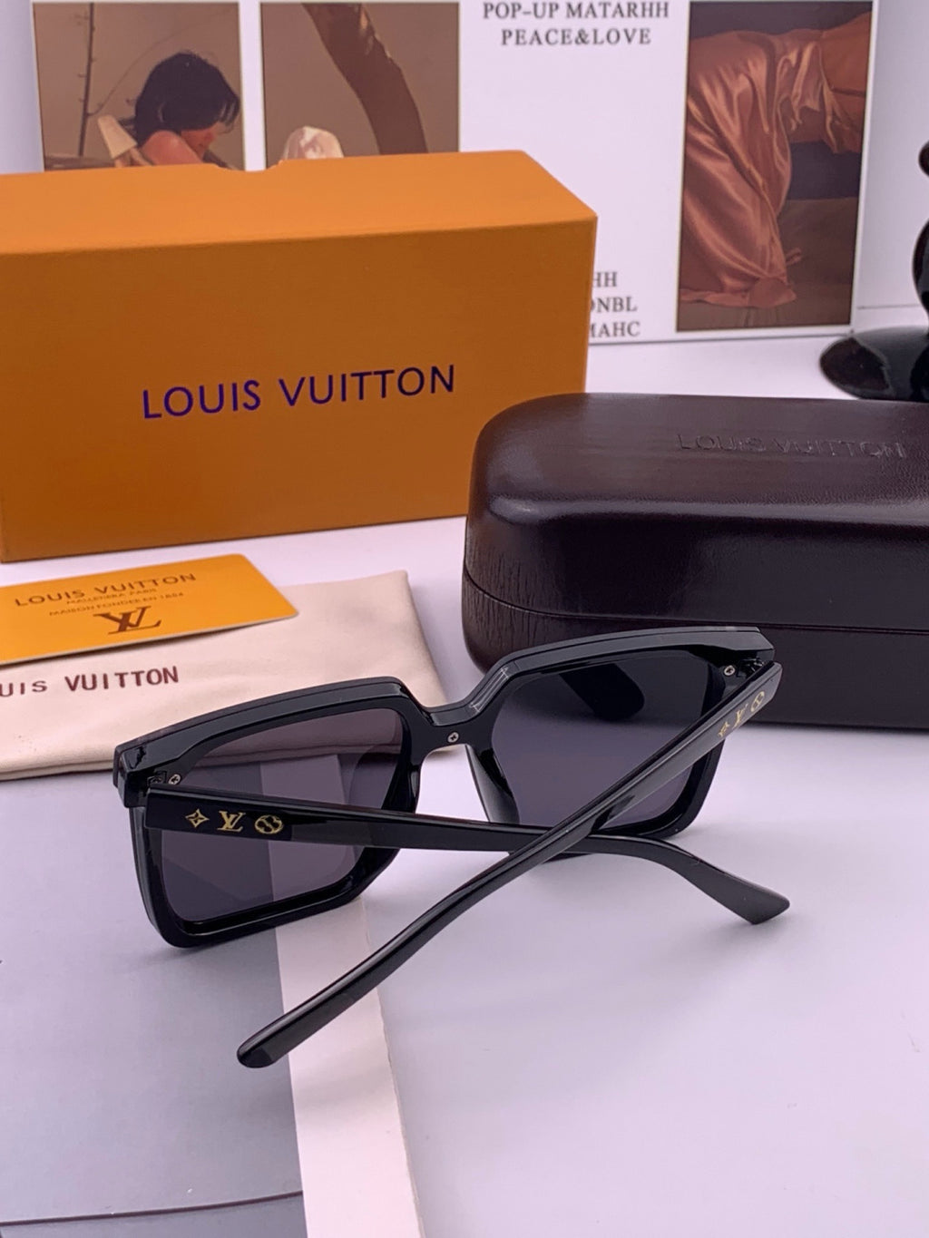 Louis Vuitton L6006 Oversized Black Lens Sunglasses for Men & Women - 414825 - detail image 7