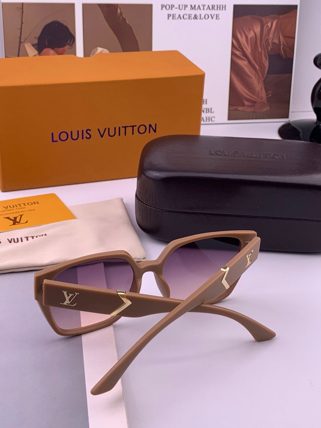 Louis Vuitton L77004 Oversized Purple Lens Sunglasses for Men & Women - 414832 - detail image 7