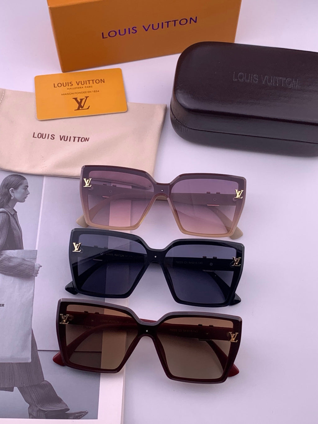 Louis Vuitton L57002 Oversized Purple Lens Sunglasses for Men & Women - 414838 - detail image 8