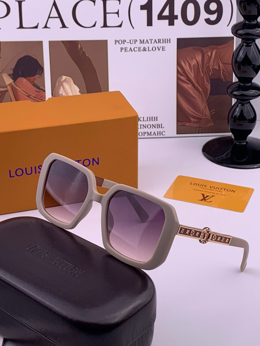 Louis Vuitton L37007 Oversized Brown Lens Sunglasses for Men & Women - 414816 - detail image 2