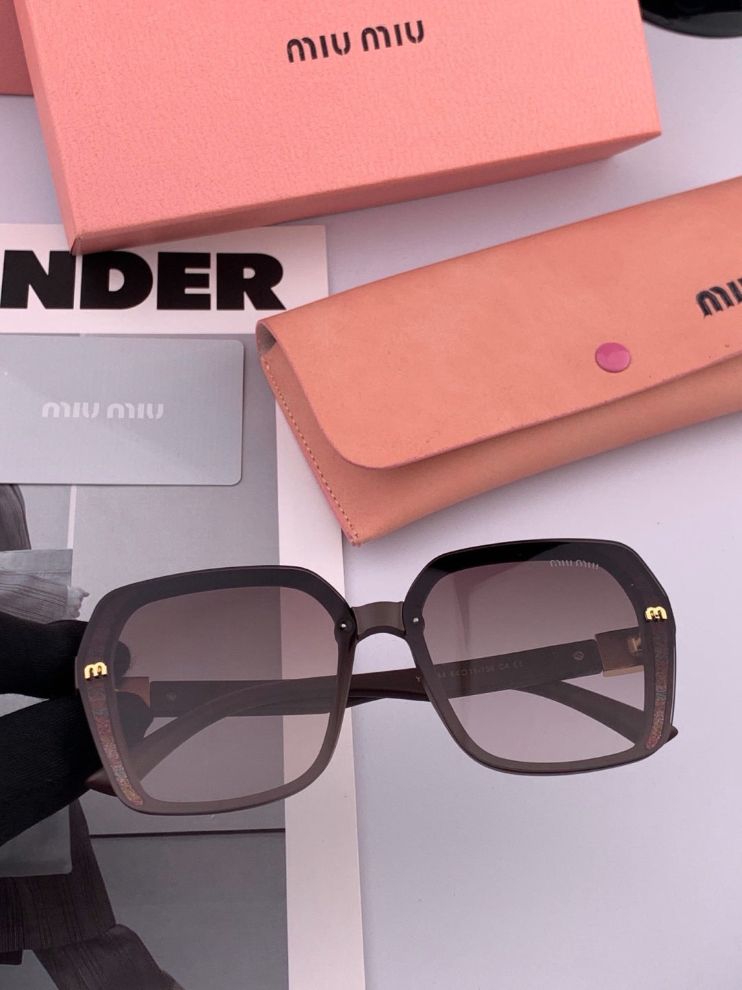 Miu Miu M4304 Fashion Black Lens Sunglasses for Men & Women - 432574 - detail image 3