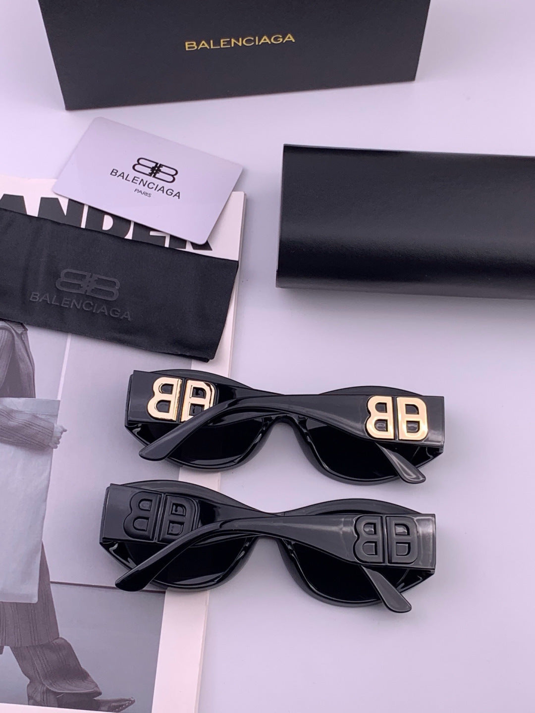 Balenciaga BL2992 Polarized Metal Fashion Black Lens Sunglasses - 432552 - detail image 6