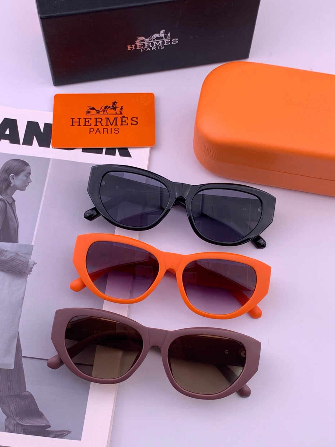 Hermès H37005 Square Red Lens Sunglasses for Men & Women - 450027 - detail image 7