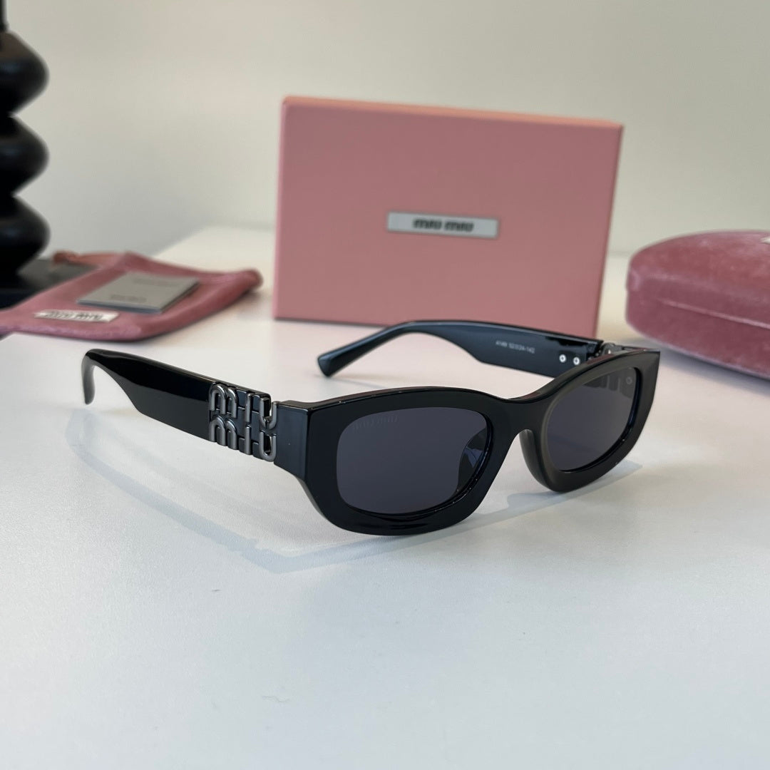 Miu Miu Cat-Eye Black Lens Sunglasses for Men & Women - 449748