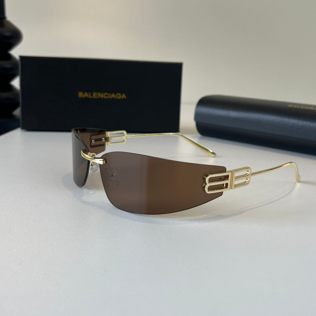 Balenciaga Rectangular Brown Lens Sunglasses for Men & Women - 466021 - detail image 3
