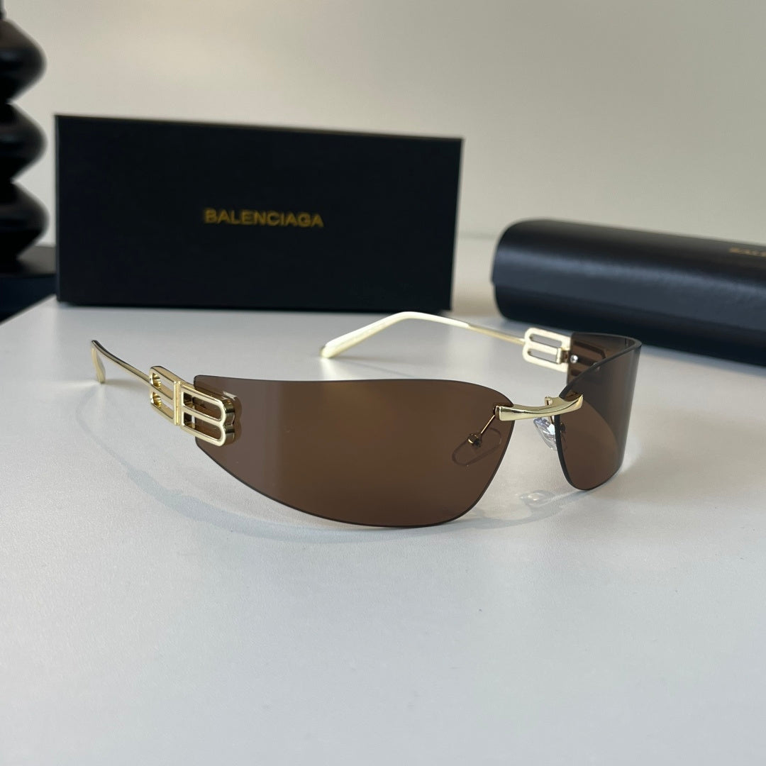 Balenciaga Rectangular Brown Lens Sunglasses for Men & Women - 466021