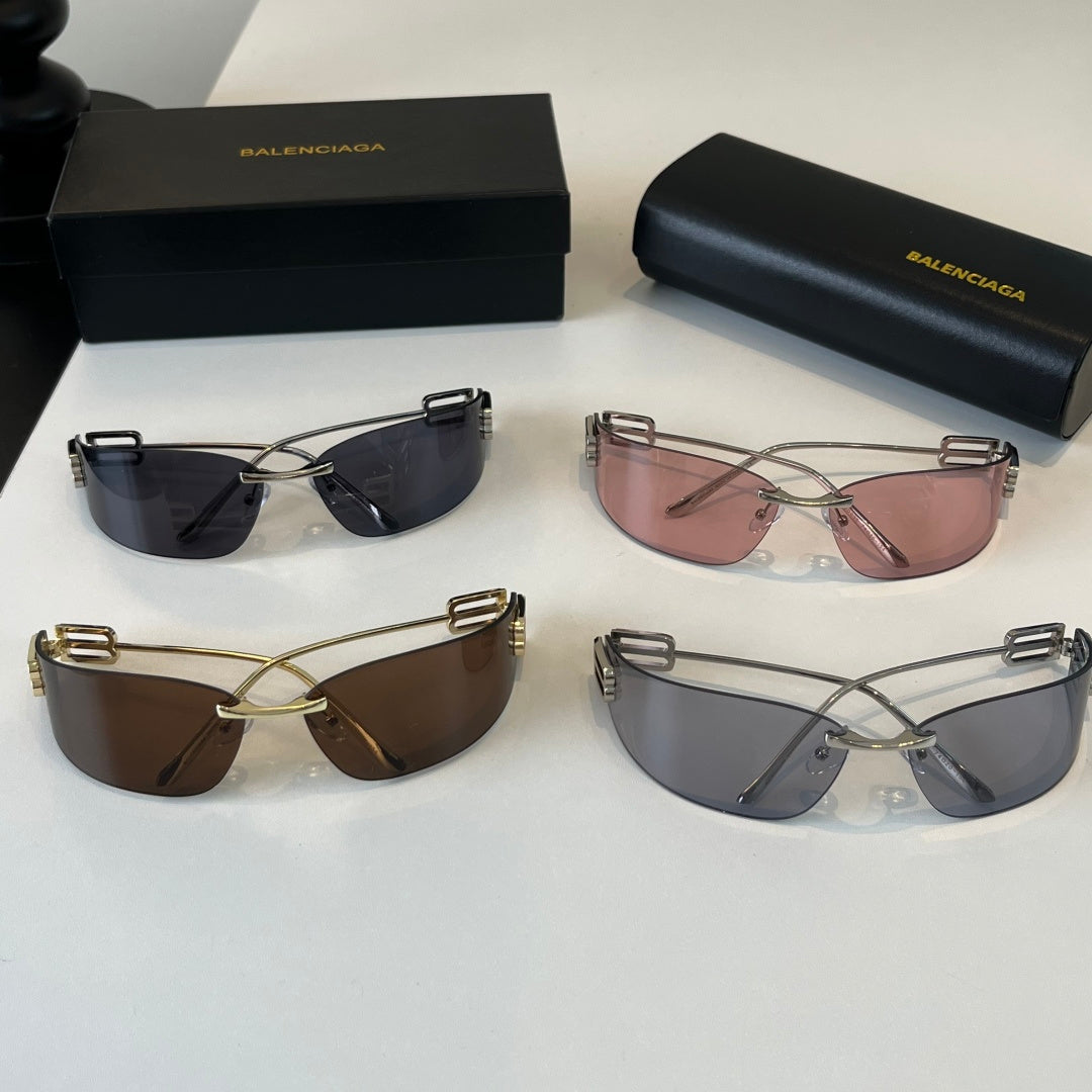 Balenciaga Rectangular Silver Lens Sunglasses for Men & Women - 487538 - detail image 9