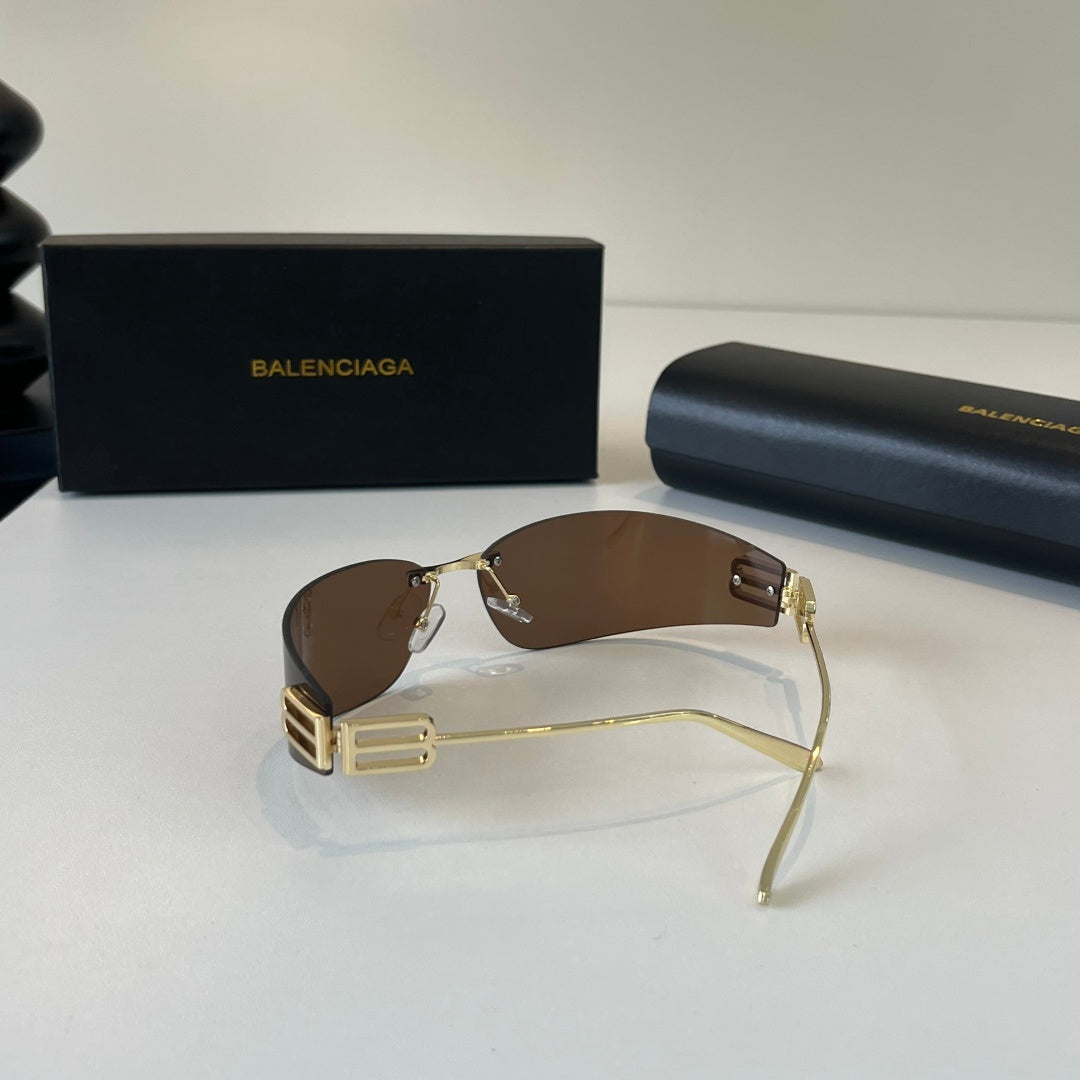 Balenciaga Rectangular Brown Lens Sunglasses for Men & Women - 466021 - detail image 5