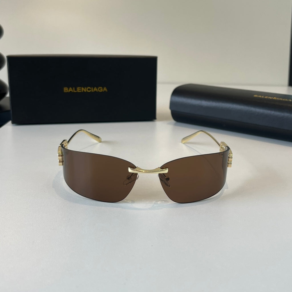 Balenciaga Rectangular Brown Lens Sunglasses for Men & Women - 466021 - detail image 2