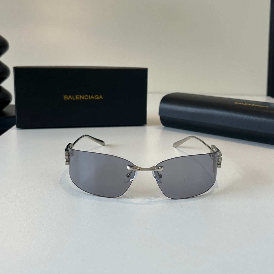 Balenciaga Rectangular Silver Lens Sunglasses for Men & Women - 466022 - detail image 2