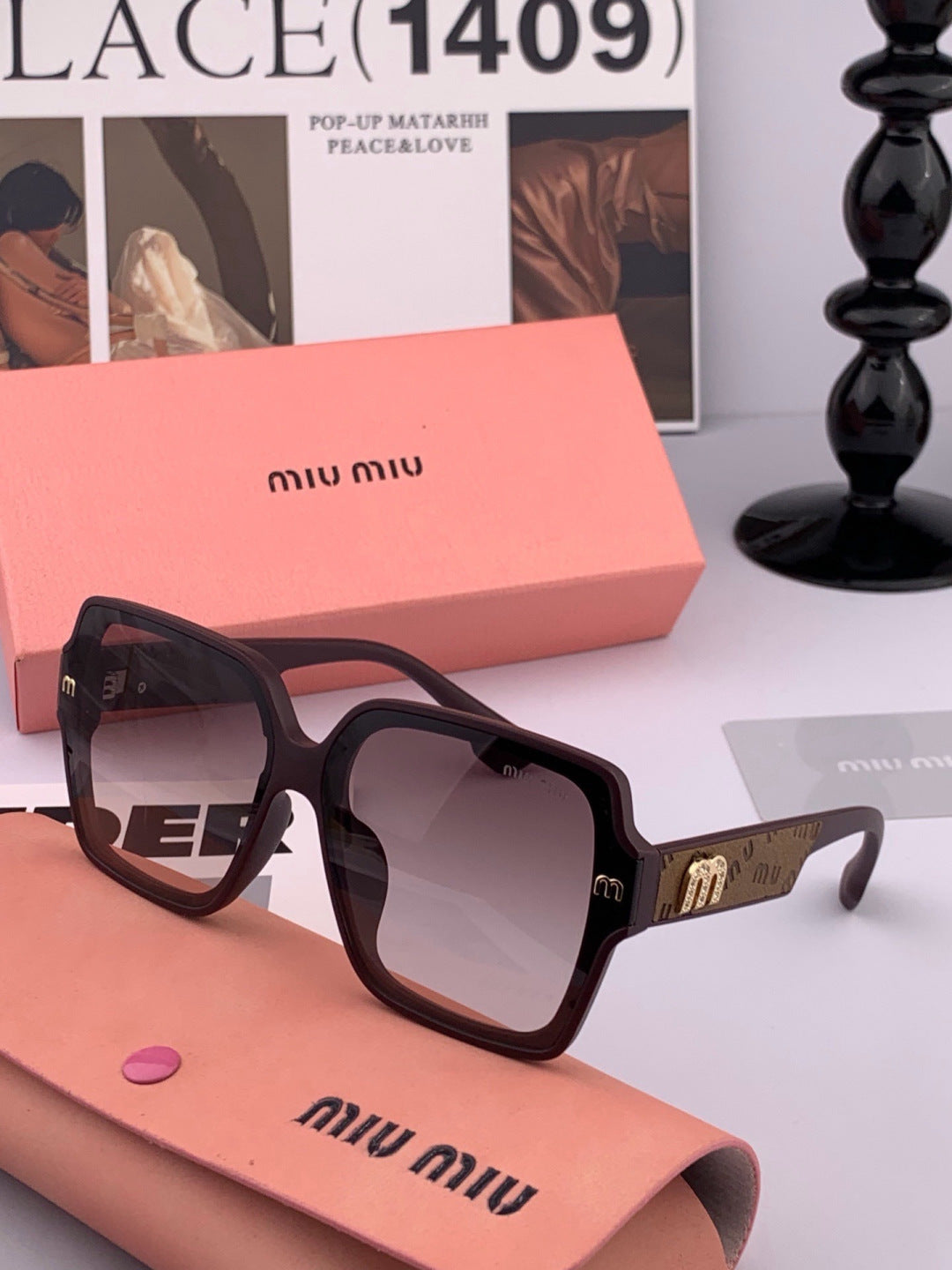 Miu Miu M9304 Fashion Pink Lens Sunglasses for Men & Women - detail image 4