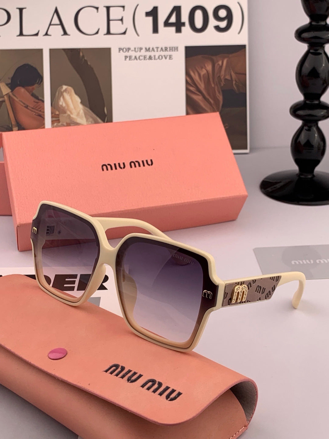 Miu Miu M9304 Fashion Pink Lens Sunglasses for Men & Women - detail image 6