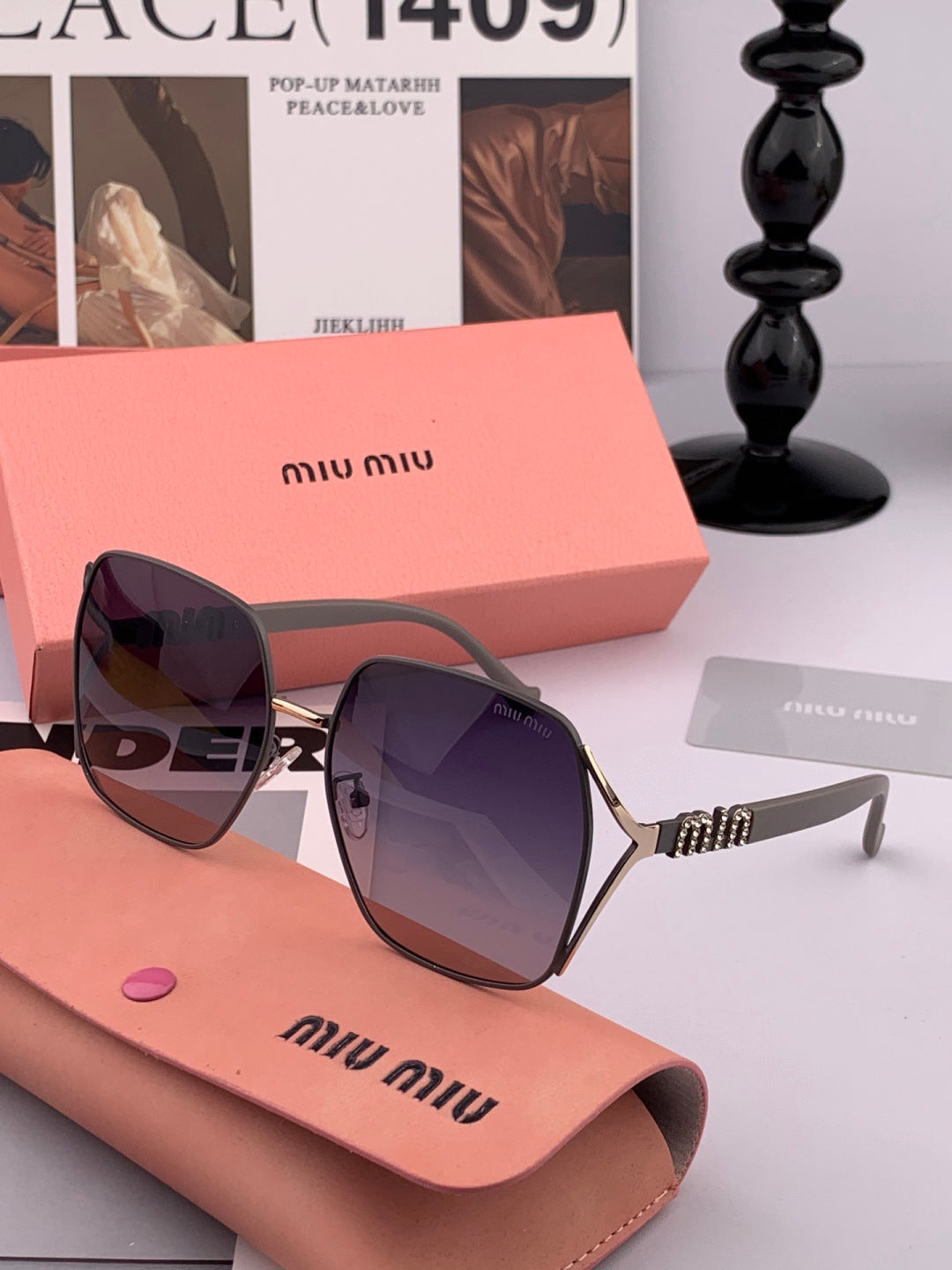 Miu Miu M1321 Fashion Red Lens Sunglasses for Men & Women - detail image 2