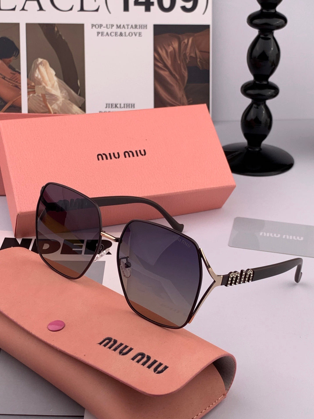Miu Miu M1321 Fashion Red Lens Sunglasses for Men & Women - detail image 5