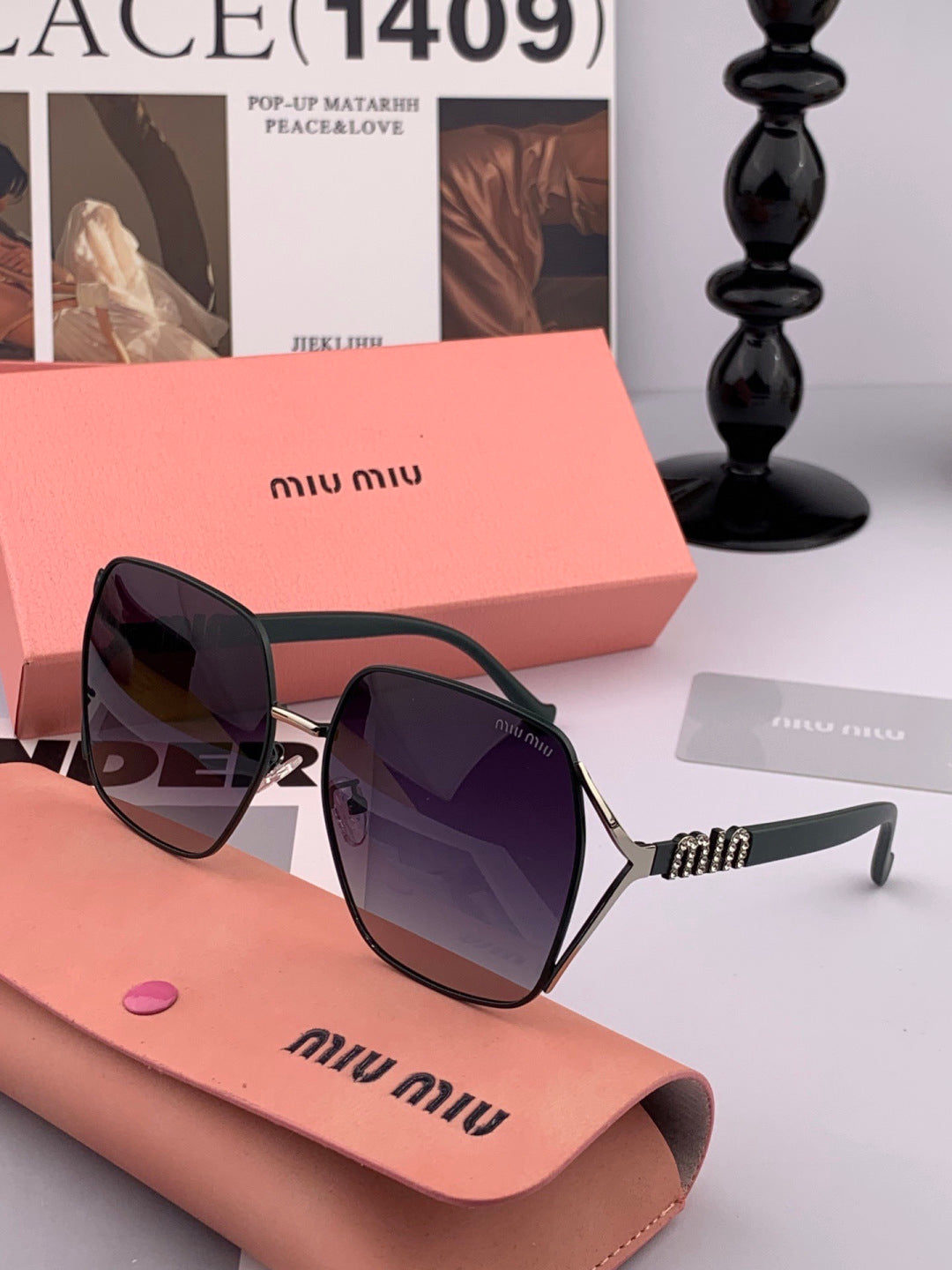 Miu Miu M1321 Fashion Red Lens Sunglasses for Men & Women - detail image 3