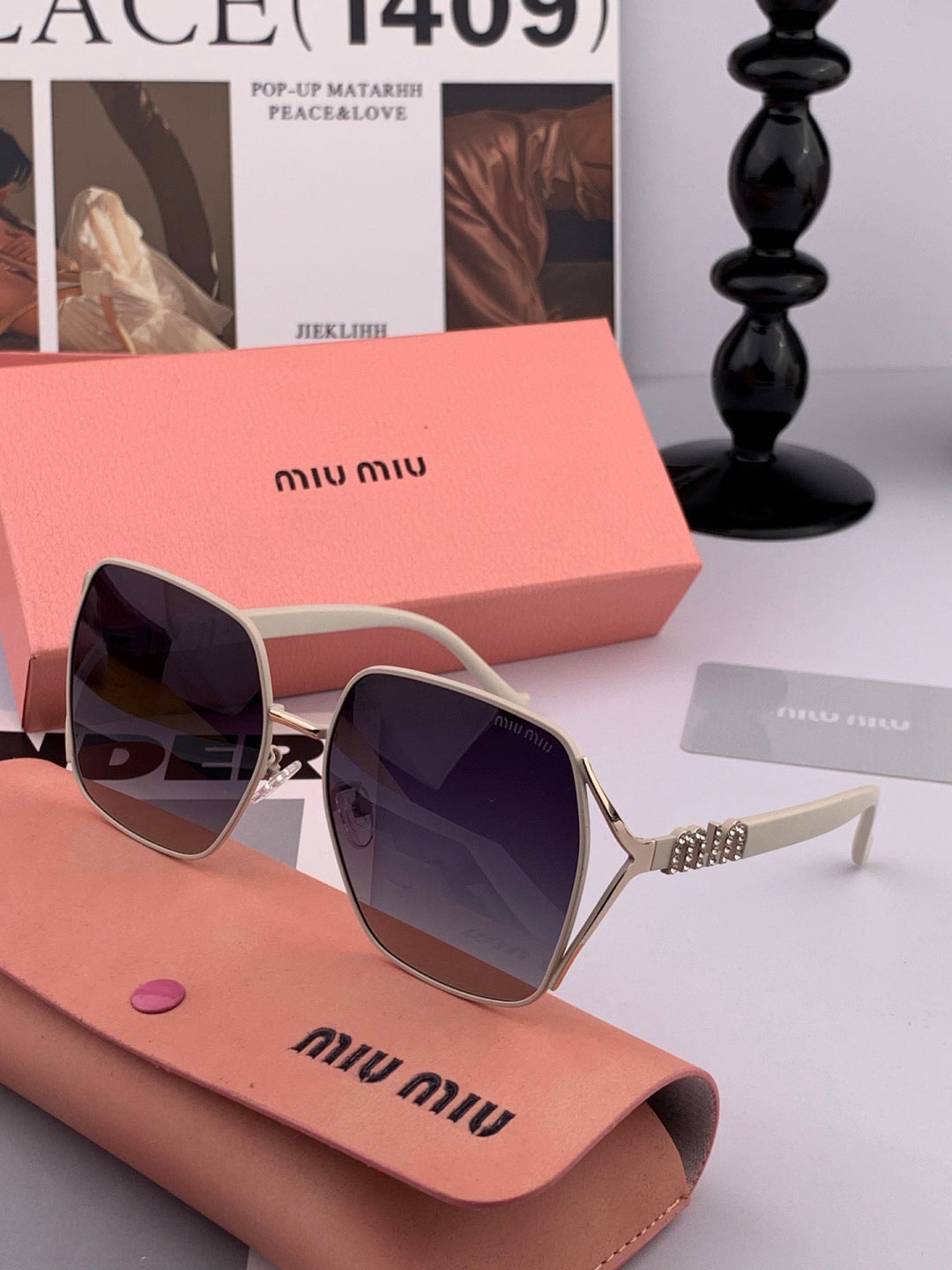 Miu Miu M1321 Fashion Red Lens Sunglasses for Men & Women