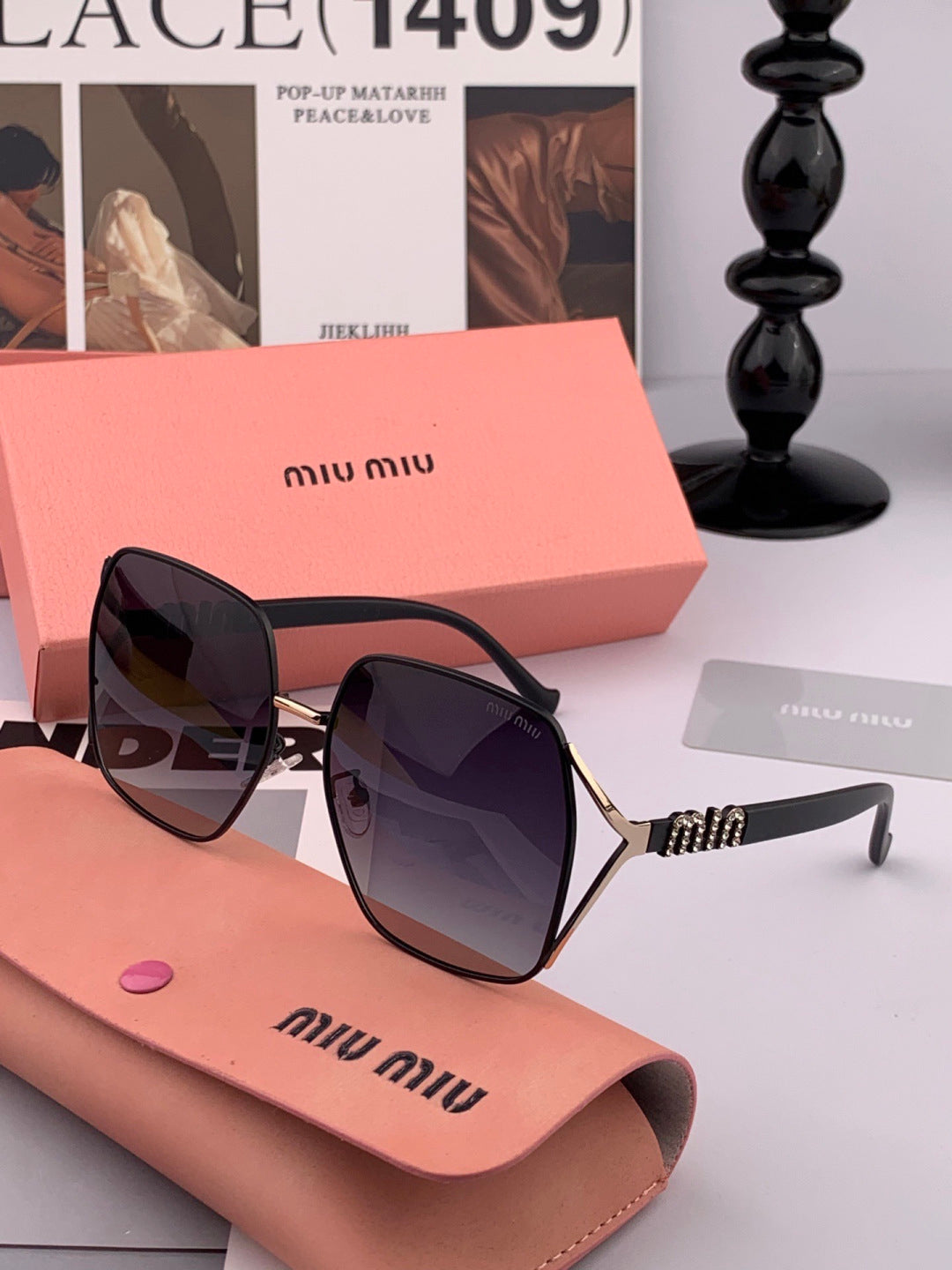 Miu Miu M1321 Fashion Red Lens Sunglasses for Men & Women - detail image 4