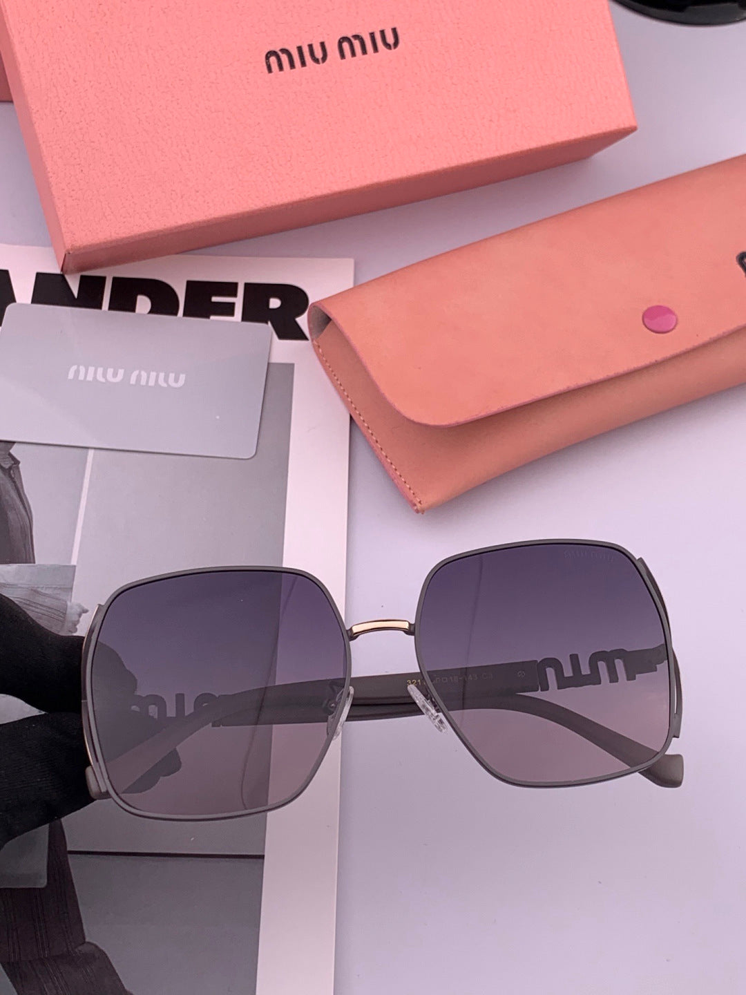 Miu Miu M1321 Fashion Gray Lens Sunglasses for Men & Women - detail image 4