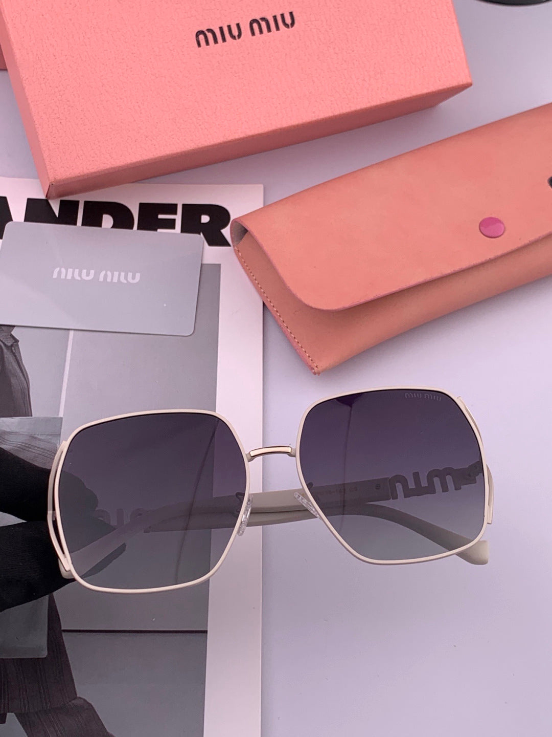 Miu Miu M1321 Fashion Gray Lens Sunglasses for Men & Women - detail image 5