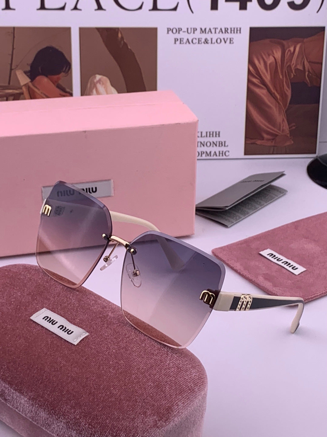 Miu Miu M7550 Fashion Red Lens Sunglasses for Men & Women - detail image 2