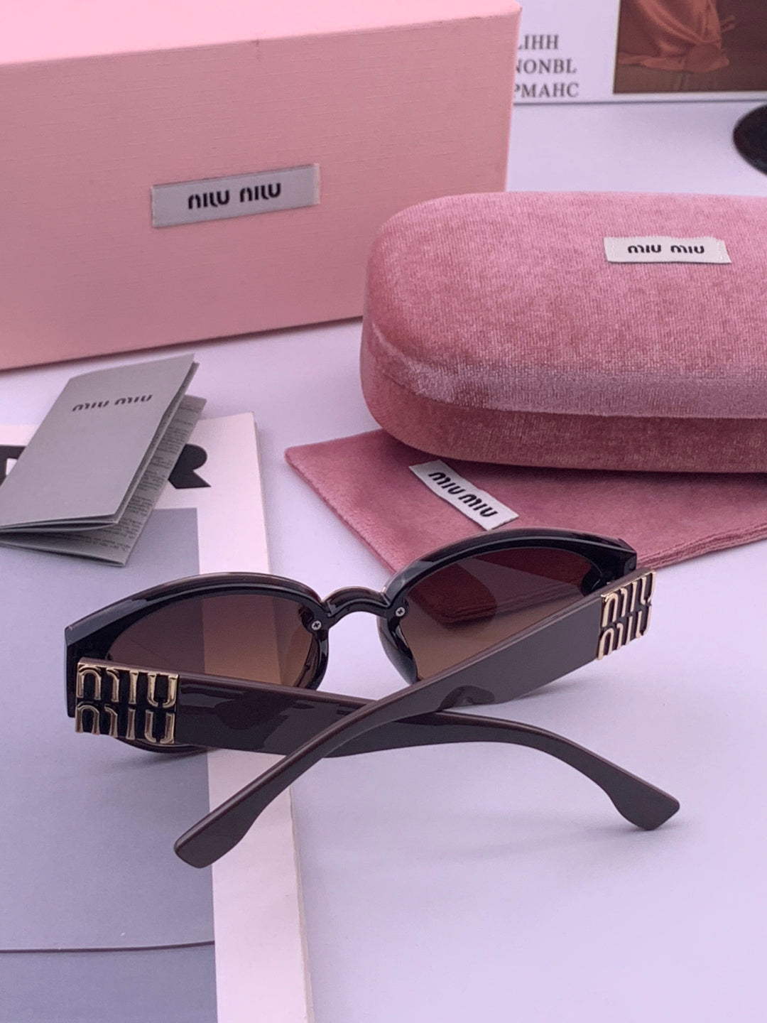 Miu Miu M7350 Fashion Black Lens Sunglasses for Men & Women - detail image 7
