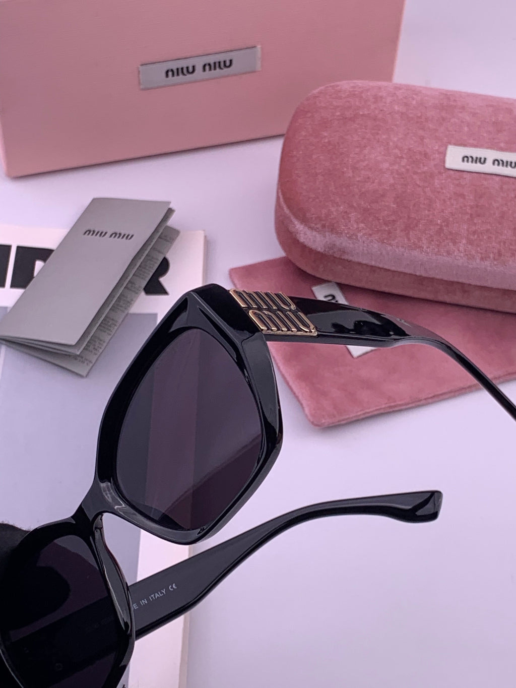 Miu Miu M1310 Fashion Black Lens Sunglasses for Men & Women - detail image 3
