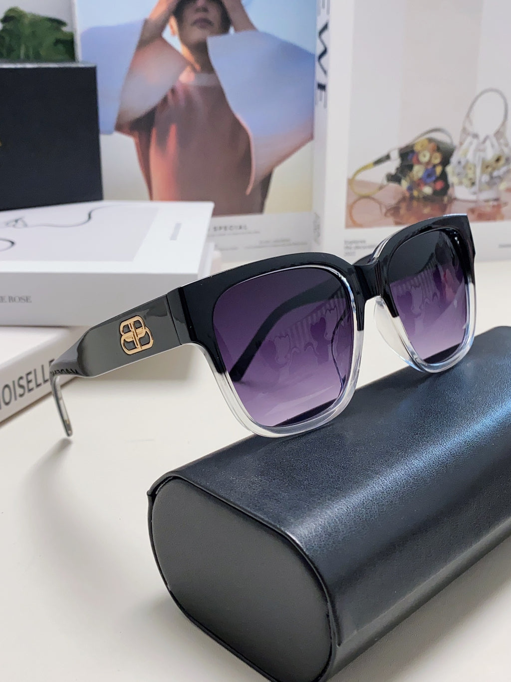 Balenciaga Fashion Blue Lens Sunglasses for Men & Women - detail image 6