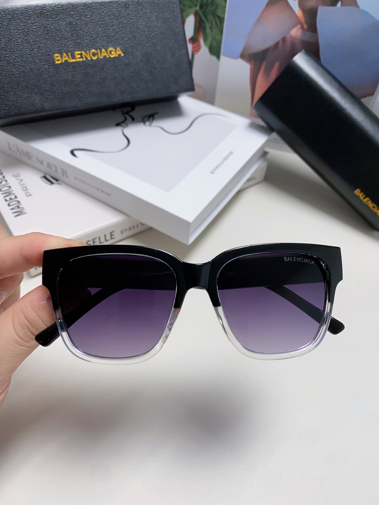 Balenciaga Fashion Blue Lens Sunglasses for Men & Women - detail image 2