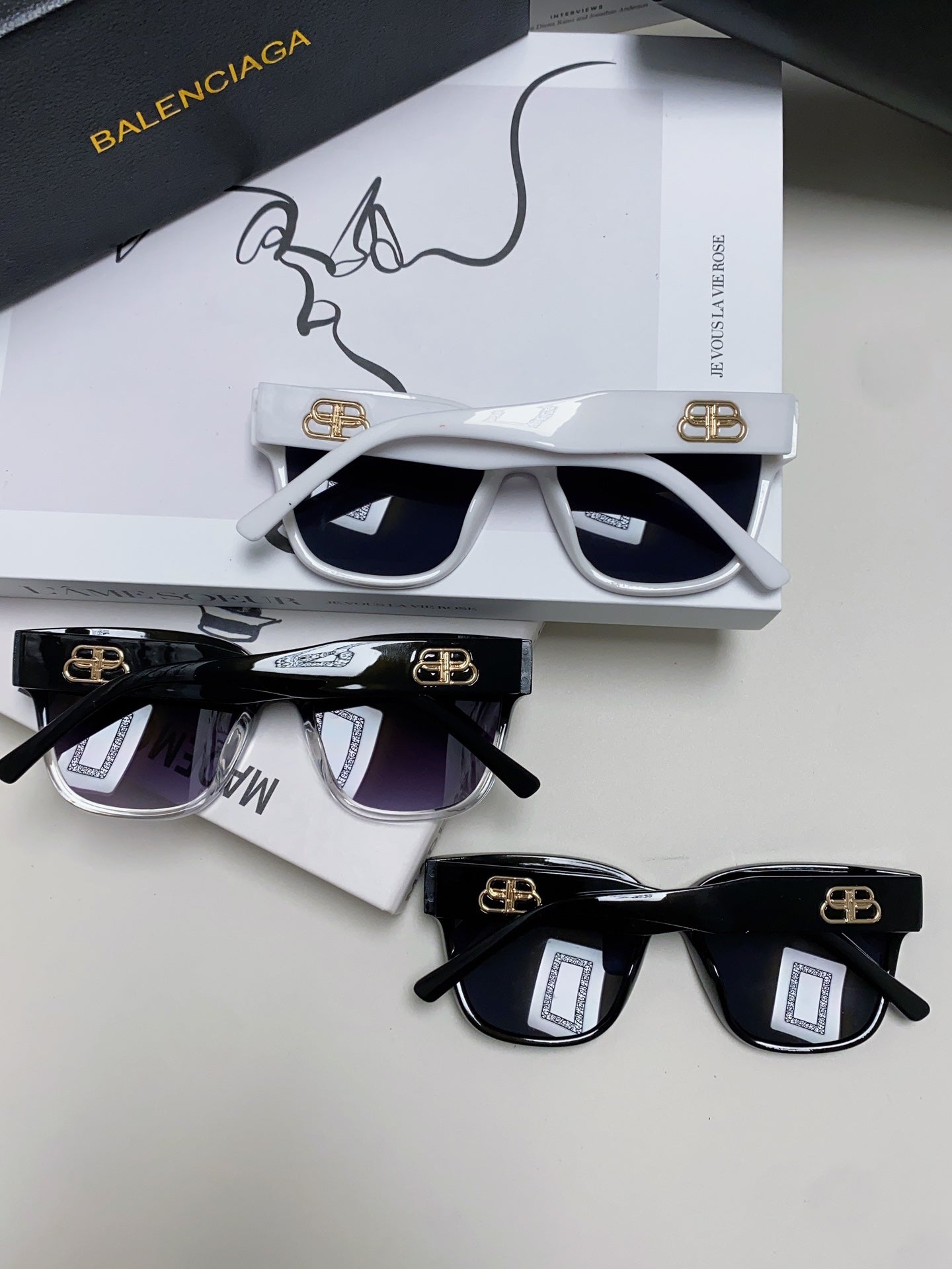 Balenciaga Fashion Red Lens Sunglasses for Men & Women - detail image 9