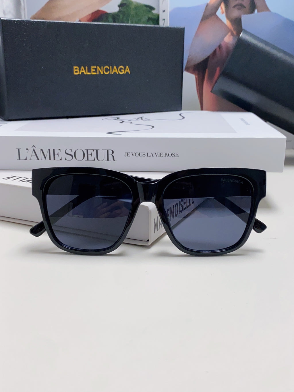 Balenciaga Fashion Red Lens Sunglasses for Men & Women - detail image 7
