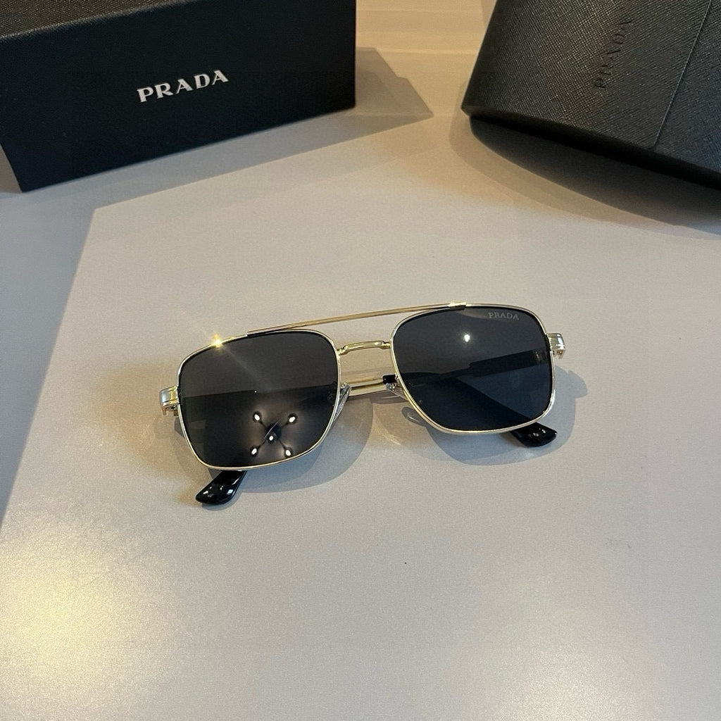 Prada Polarized Fashion Gold Lens Sunglasses for Men - 998138 - detail image 5