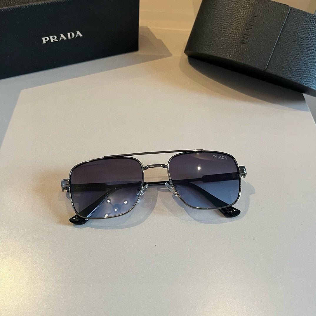 Prada Polarized Fashion Silver Lens Sunglasses for Men - 998139 - detail image 2