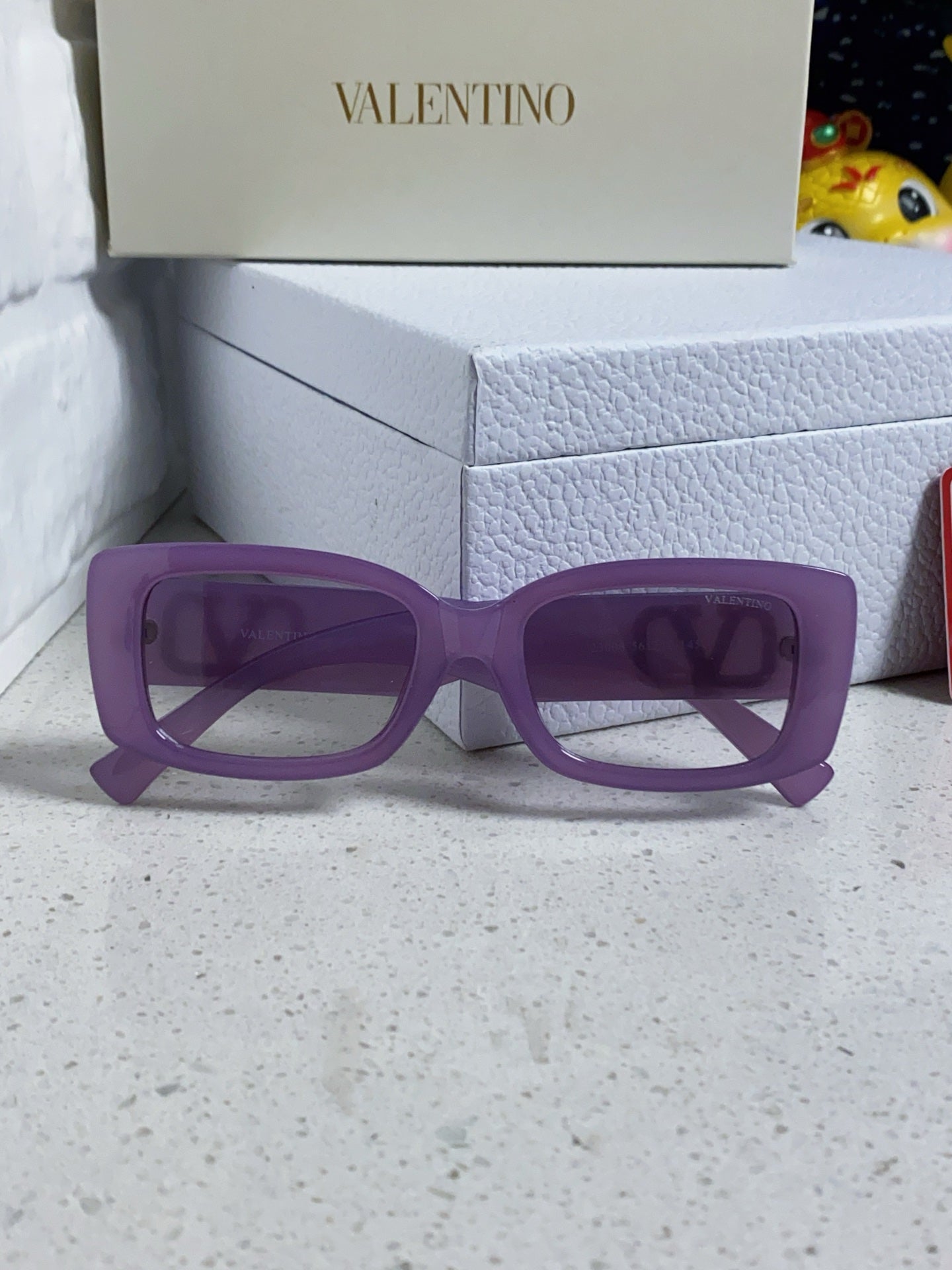 Valentino Square Purple Lens Sunglasses for Men & Women - detail image 8