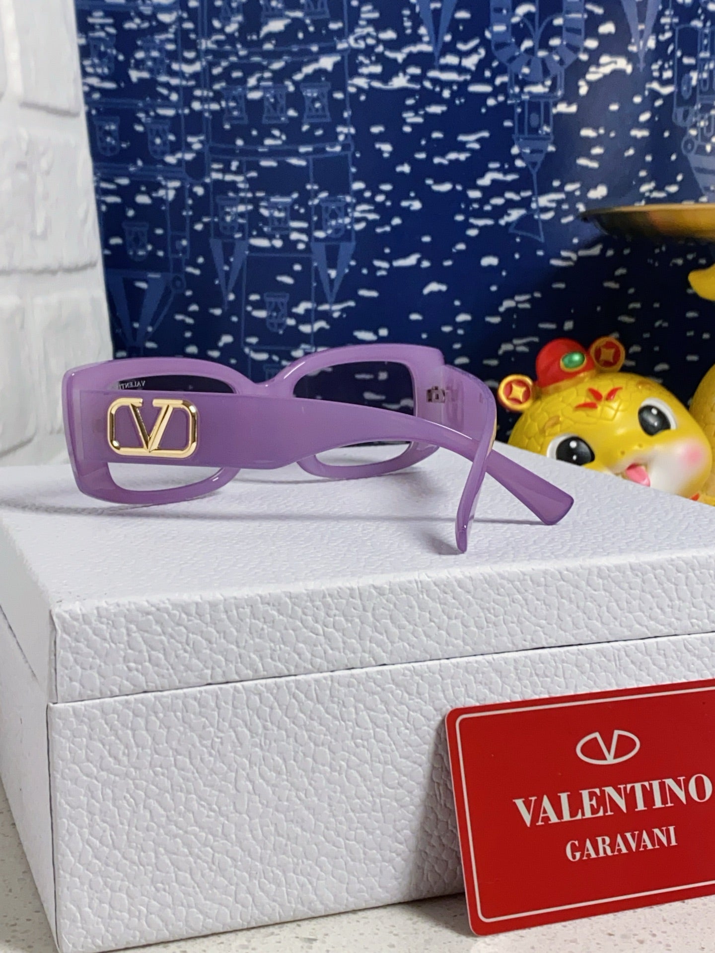 Valentino Square Purple Lens Sunglasses for Men & Women - detail image 3