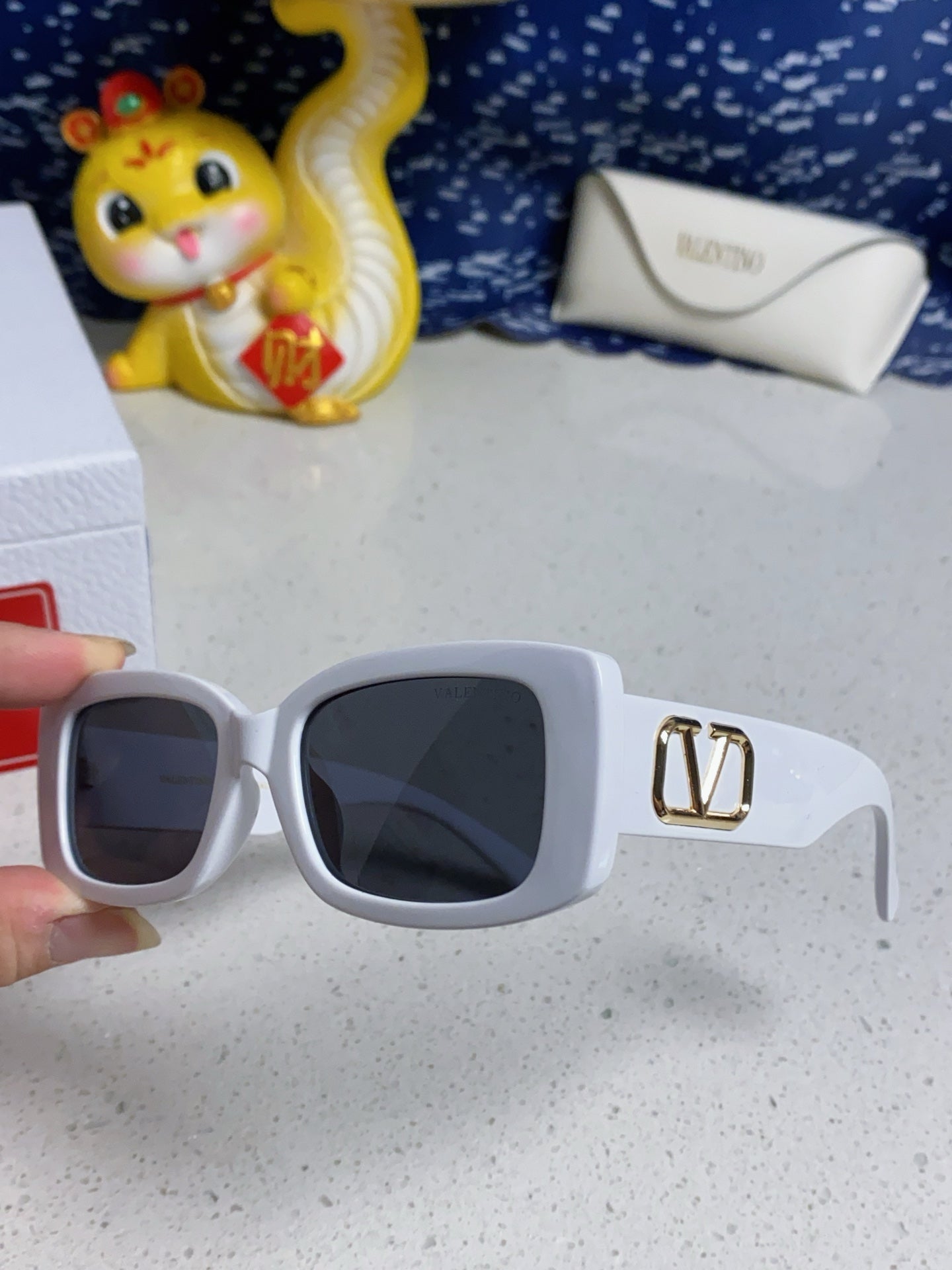 Valentino Square Silver Lens Sunglasses for Men & Women - 372550 - detail image 6