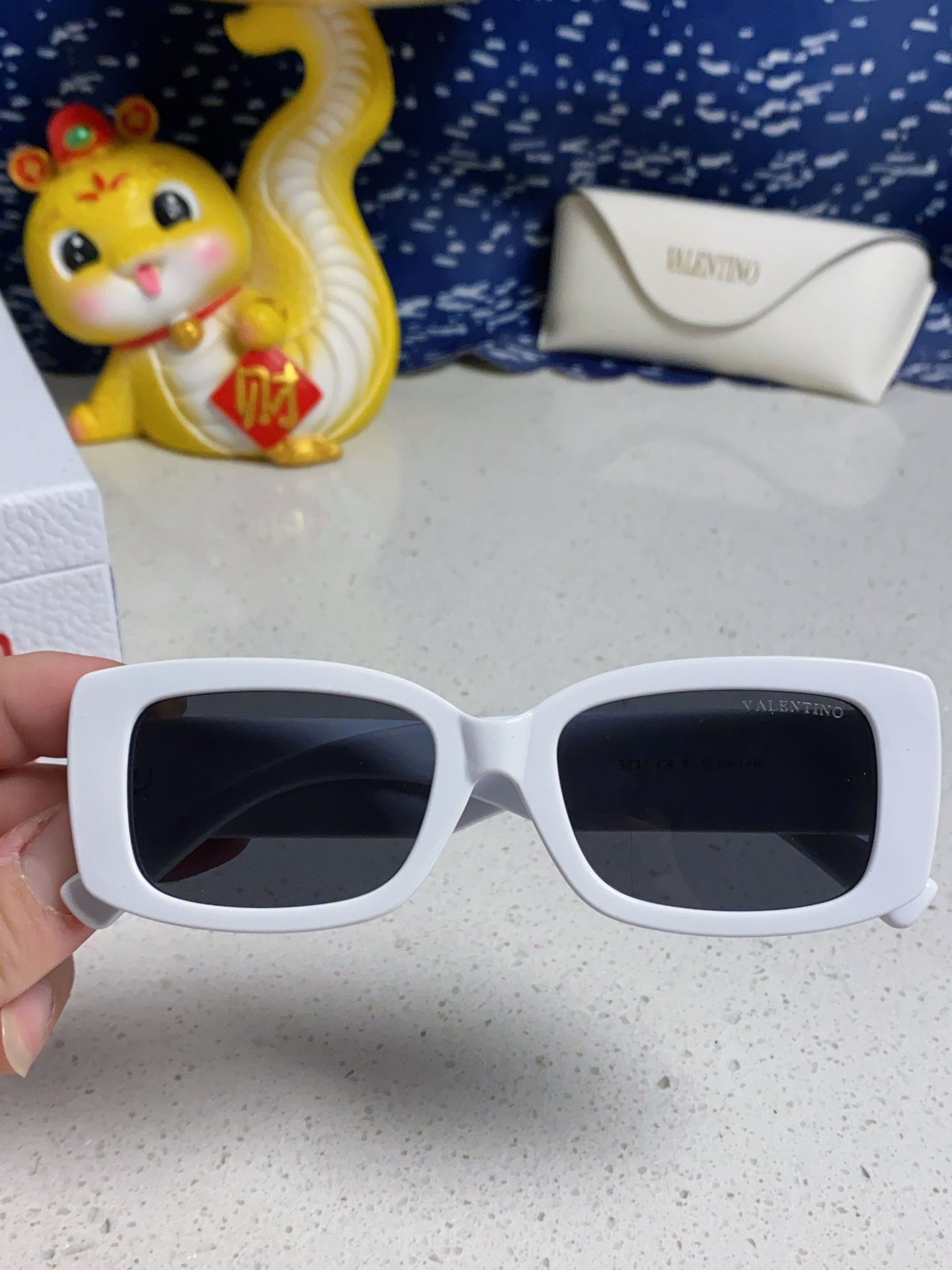 Valentino Square Silver Lens Sunglasses for Men & Women - 372550 - detail image 4