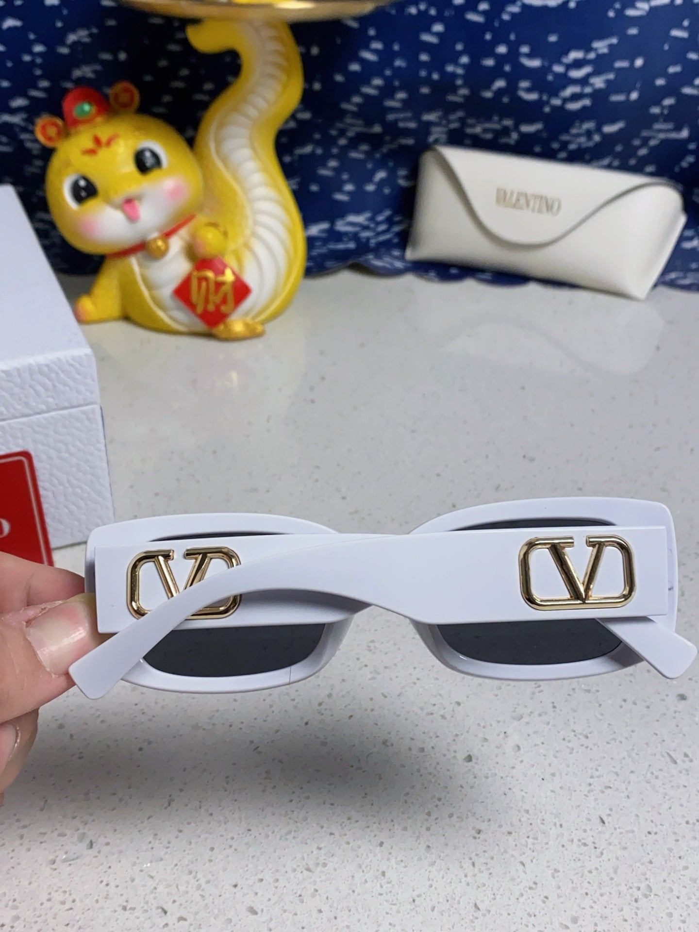 Valentino Square Silver Lens Sunglasses for Men & Women - 372550 - detail image 5