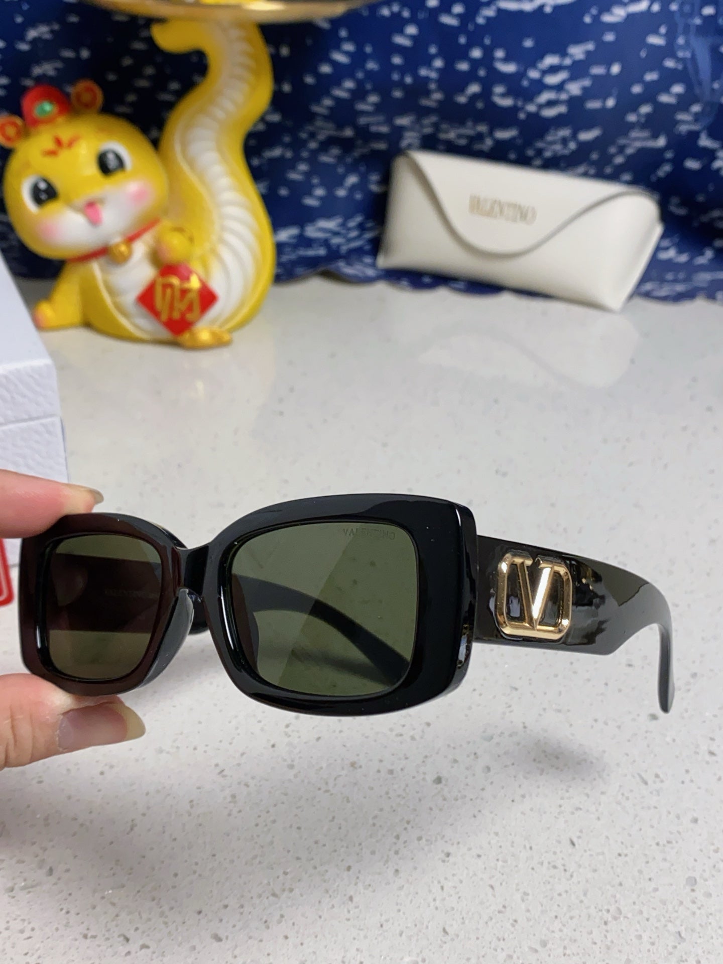 Valentino Square Silver Lens Sunglasses for Men & Women - detail image 6