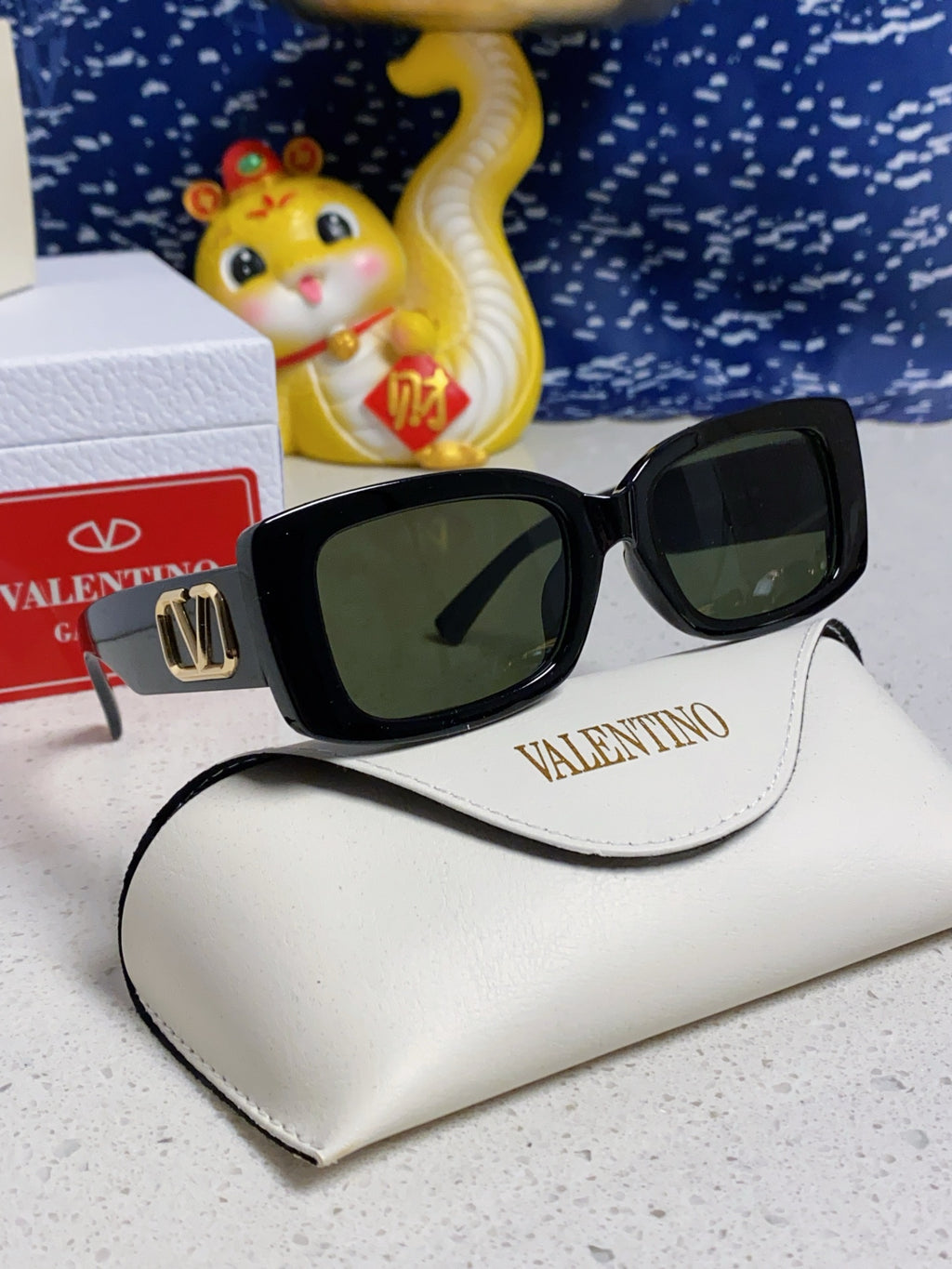 Valentino Square Silver Lens Sunglasses for Men & Women - detail image 9