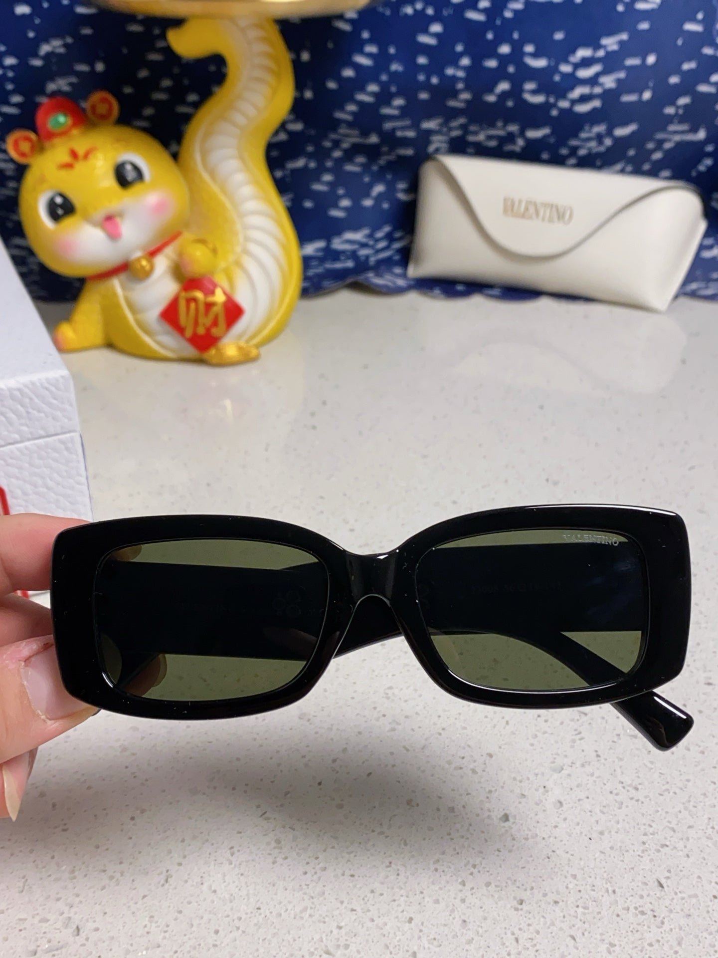 Valentino Square Silver Lens Sunglasses for Men & Women - detail image 4