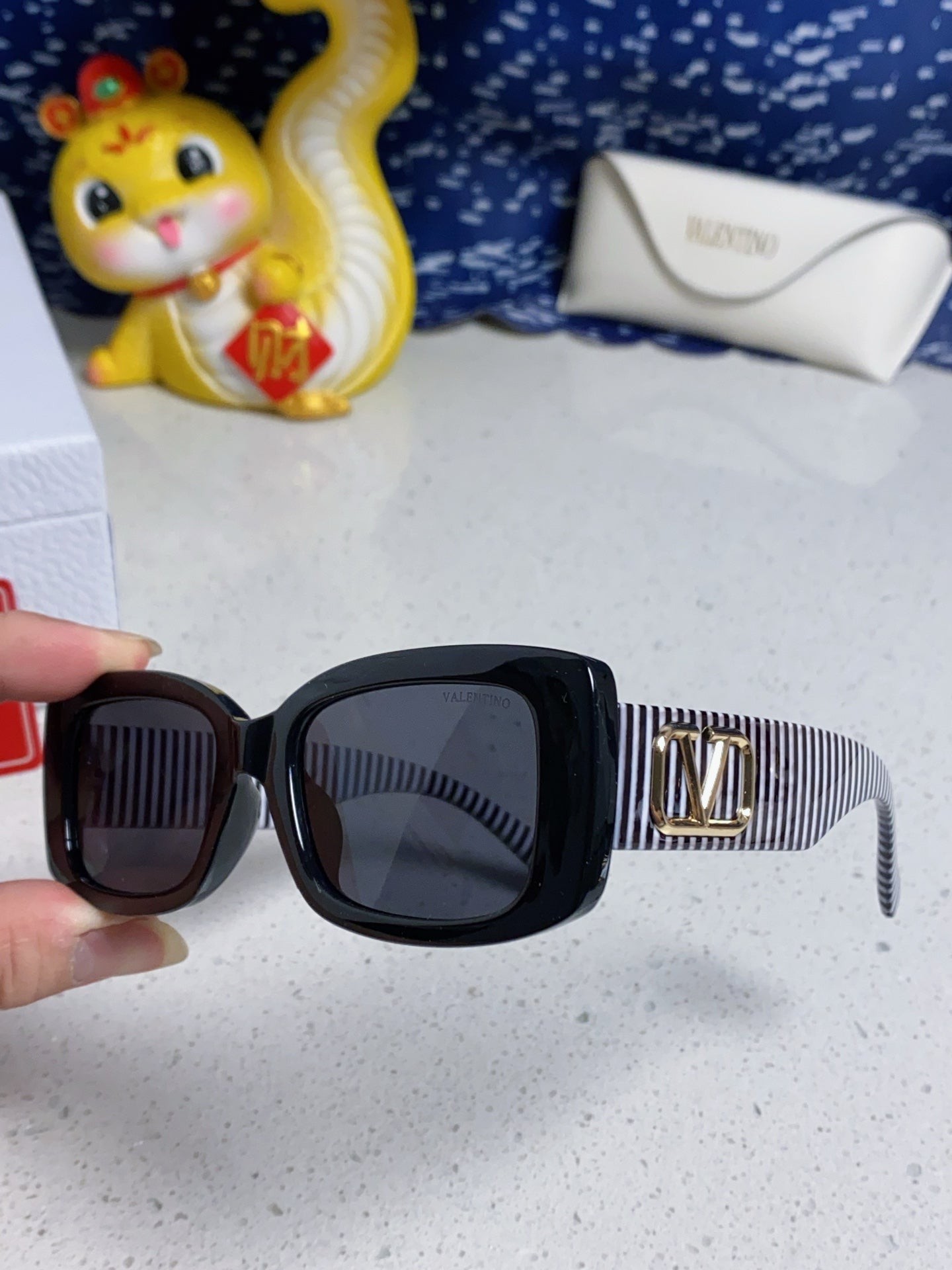 Valentino Square Blue Lens Sunglasses for Men & Women - detail image 6