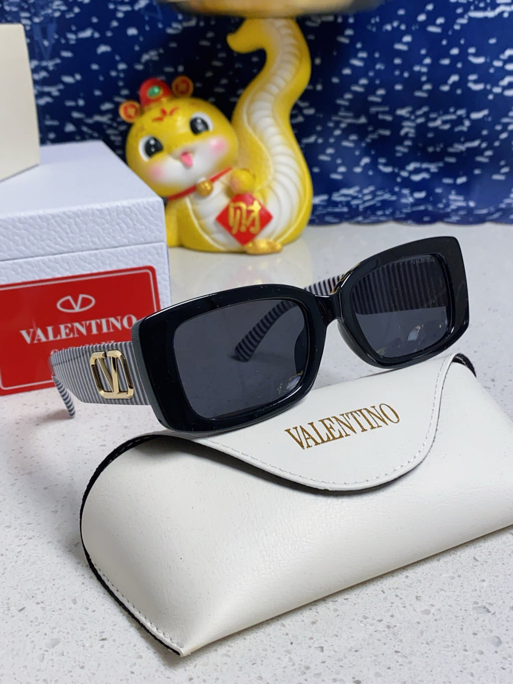 Valentino Square Blue Lens Sunglasses for Men & Women - detail image 9
